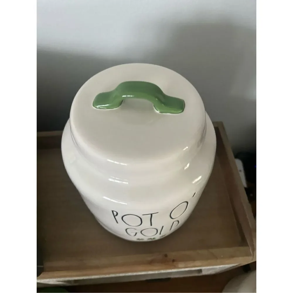 Rae Dunn Pot O Gold Four Leaf Clover Canister